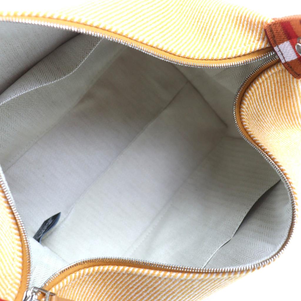 Pristine HERMES Handbag BRIDE A BLACK GM OC Serie Button H Logo Pouch Orange Used