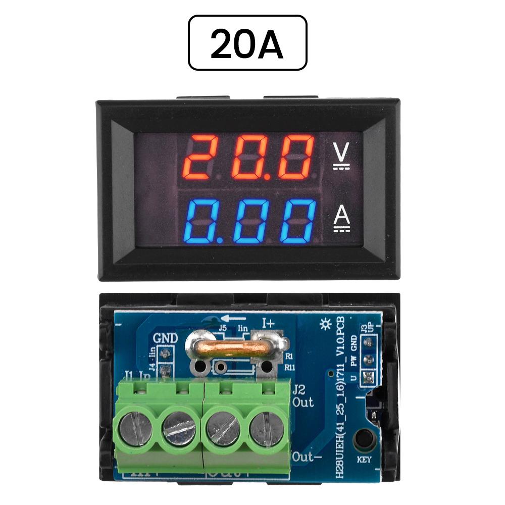 DC7V~100V 20A 50A Voltage Ammeter LED Digital Display High Precision Voltmeter Real Time Monitoring Electrical Instruments