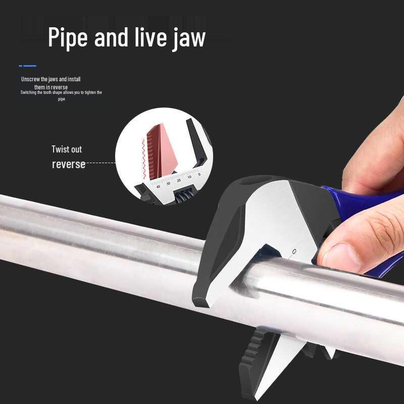 Multifunction Large Opening Adjustable Short Handle Plumbing Wrench