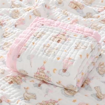 Baby Pure Cotton Class A Soft and Breathable Six-layer Integrated Children's Bath Towel Kindergarten Small Quilt