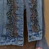 MAXZA Denim Vest With Check And Ruffle Trimming
