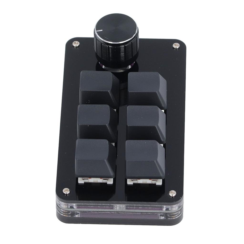  Macro Mechanical Gaming Keyboard 6 Keys 1 Knob Programming Macro Pad for Laptop Computers