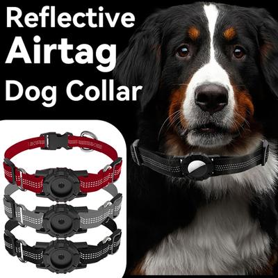 Coleira para animais de estimação, à prova d'água, reflexiva, gps, ajustável, anti-perda, pequeno, médio e grande, para cães, coleira protetora para airtag