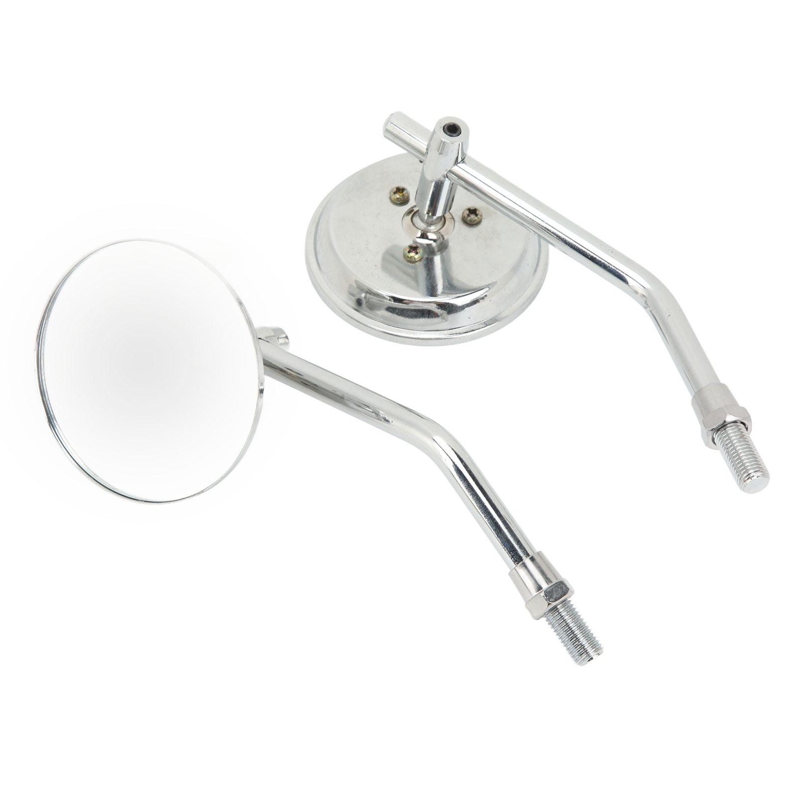 Motorcycle Adjustable Side Mirror Clear Vision Flexible Fit for Universal Inner Diameter 38mm Bumper Shock Rod