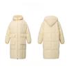 Cremegelbe Daunenjacke Mittellange Winterjacke im schlichten Stil Lockere Wattierte Jacke Verdickte warme Wattierte Jacke
