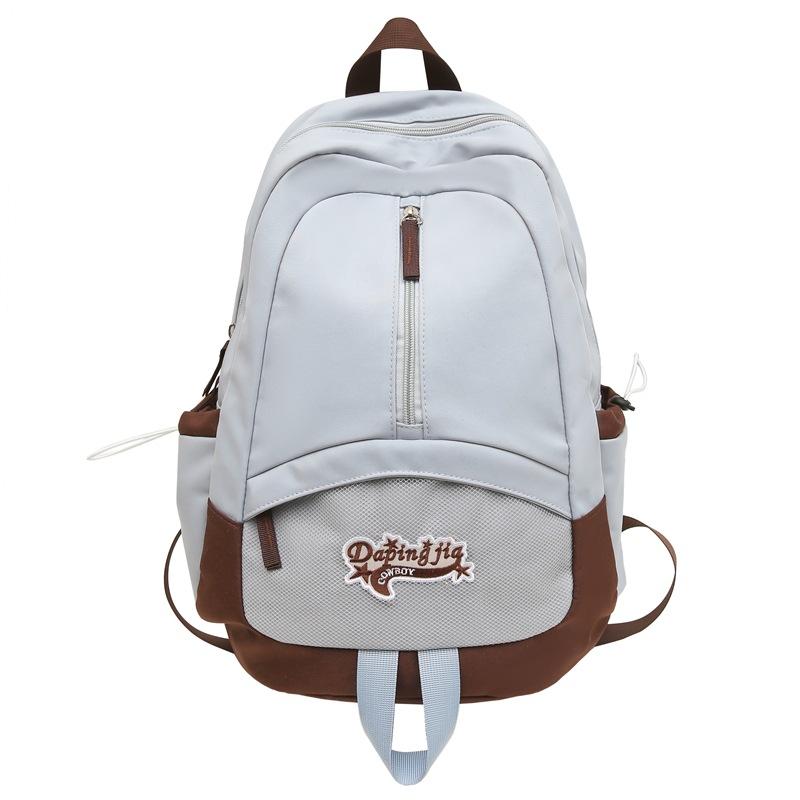 Girl Schoolbag Male Solid Color Backpack Female Large Capacity Travel Bag