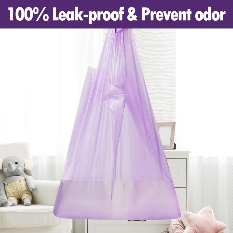 200 Count Disposable Diaper Sacks,Baby Powder Faint Scented,Easy To Tie Diaper Disposal or Pet Waste Bags