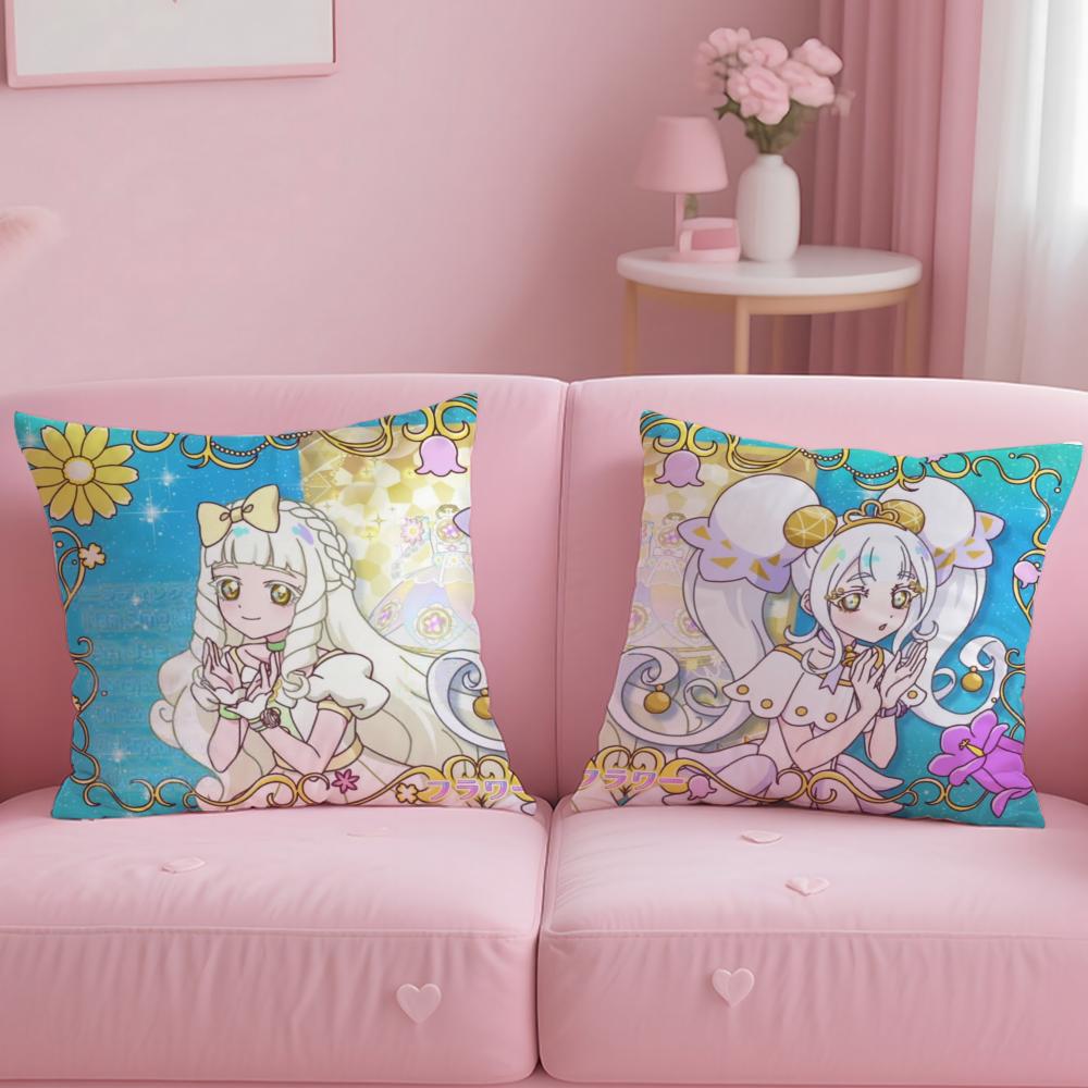 Idol Anime Kiratto Pri Chan Cushion Cover Soft  EasyWash Pillow Case  Versatile for Couch Bed Travel and Office