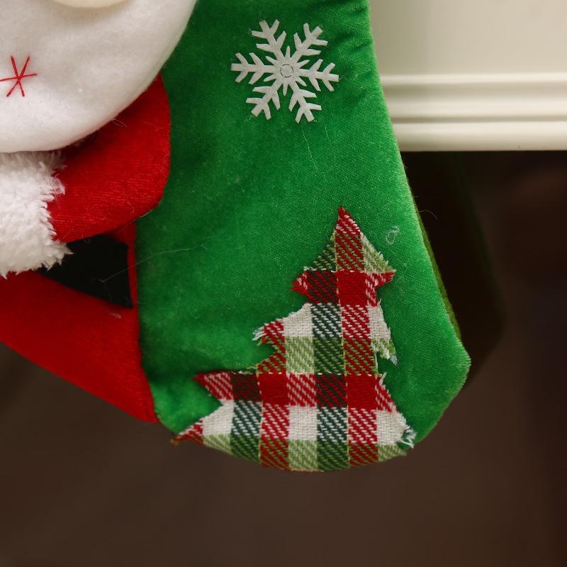 Children's Cartoon Style Christmas Stockings Christmas Tree Pendant Decoration Shopping Mall Family Scene Arrangement Props Gift Bag