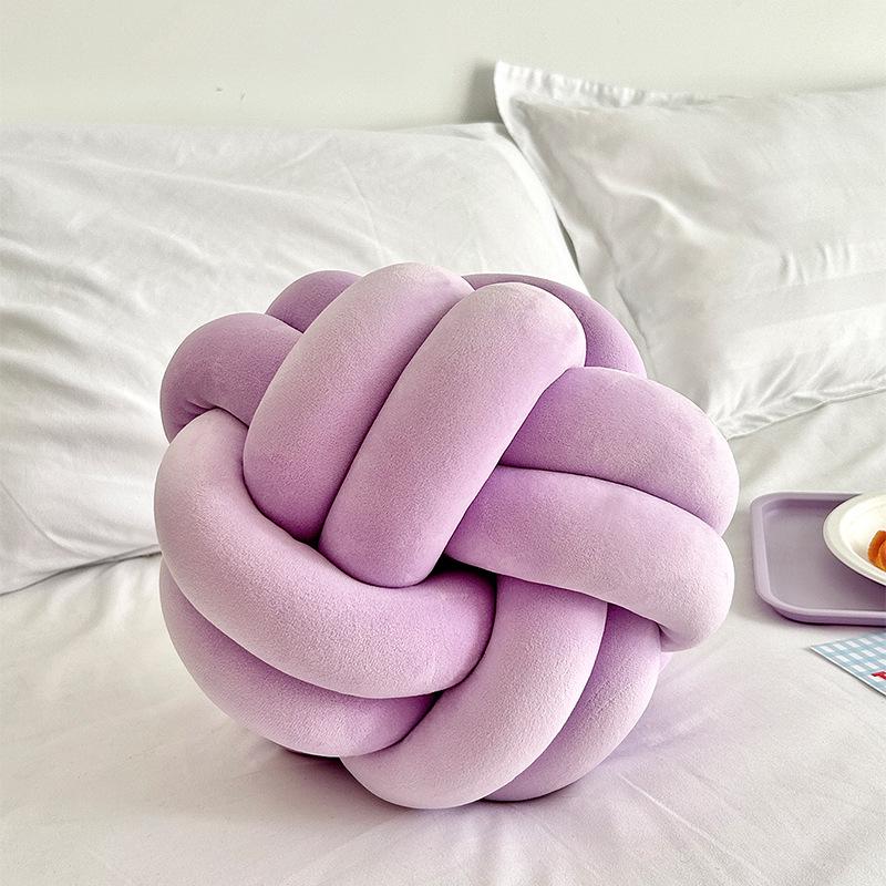 Handwoven European Minimalist Knot Ball Throw Pillow - Sofa & Bay Window Cushion