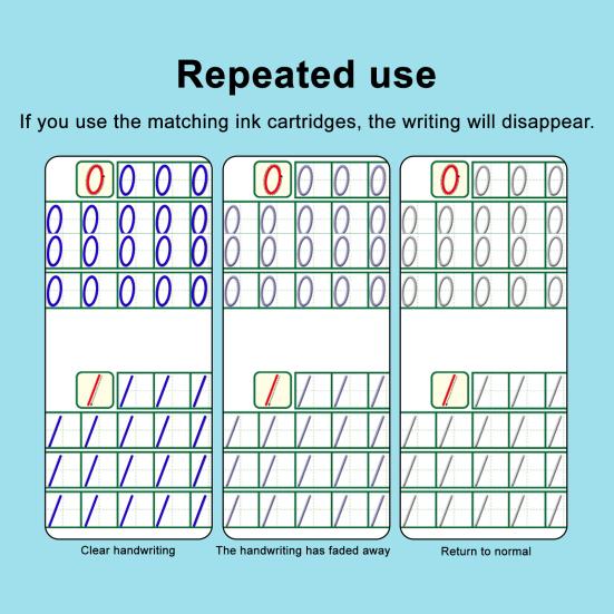 Writing Practice Book for Kids Reusable Preschool Workbooks English Grooved Copybook Early Learning Handwriting Kit for Ages 3-8