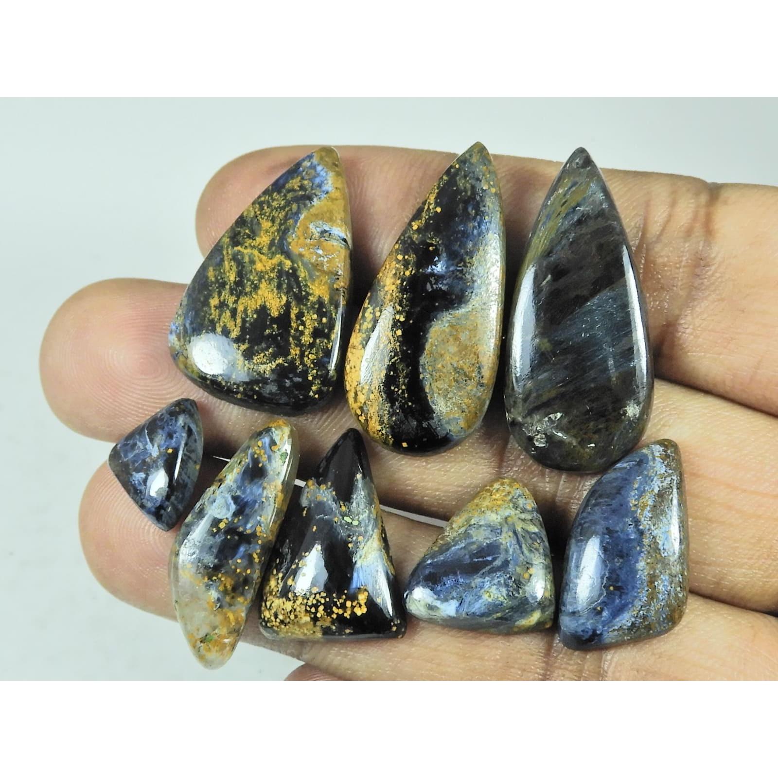 90Cts. Natural Pietersite Mix Shape Cabochon Loose Gemstone 08 Pcs Lot C-2896