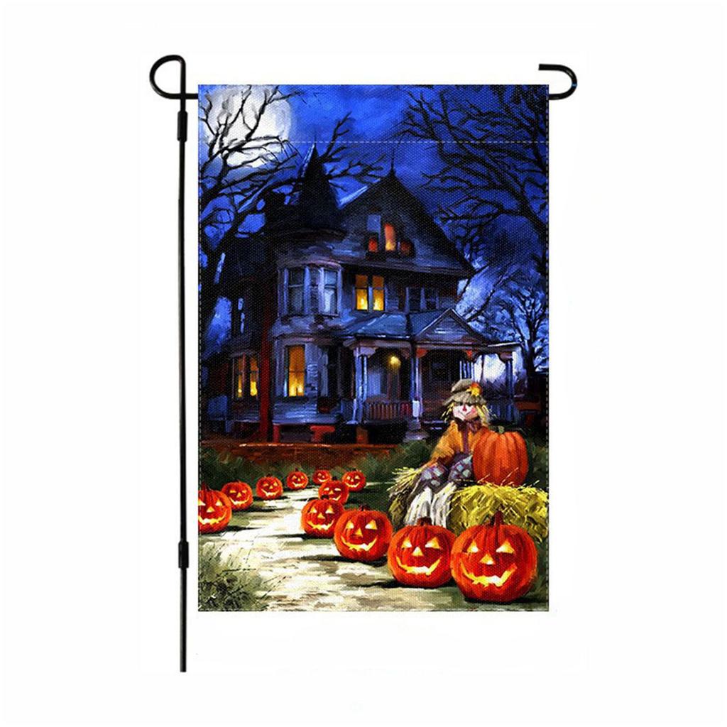 Halloweenská zahradní vlajka oboustranná barevná dvorní festivalová venkovní dekorace vlajka na terasu