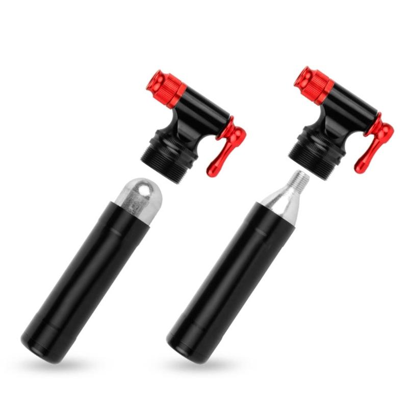 Portable CO2 Pump Aluminum Alloy Bicycle Pump-Inflator for Schrader Presta Adapter Safety Automatic Mini Hand Pump