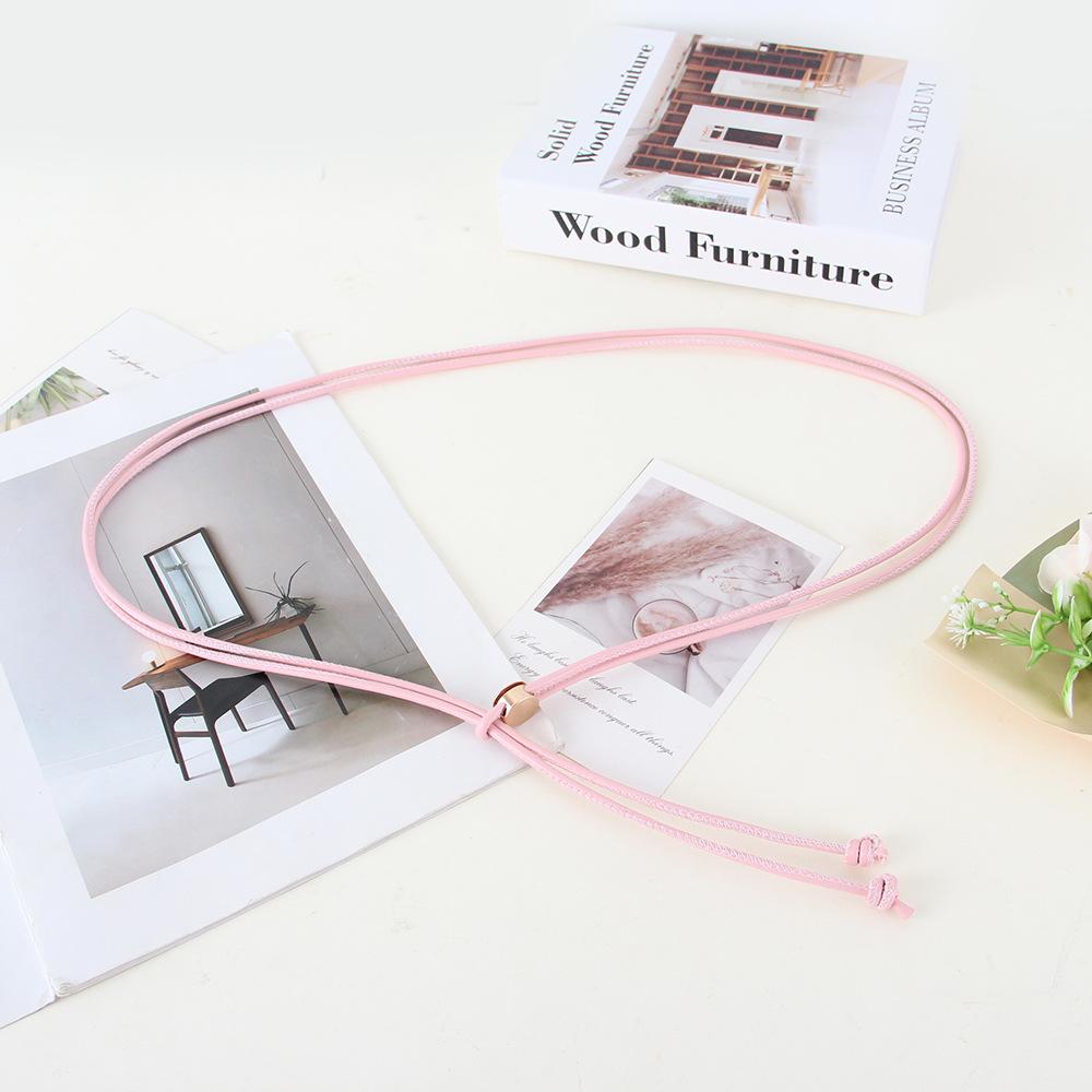 Modieuze Smalle Riem Minimalistisch, Zacht Lederen Koord Zomer Trend, Veelzijdig Accessoire voor Jurken Verstelbare Lange Riem Koord 120cm 0.5cm