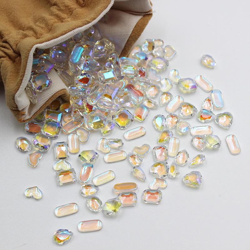 Nail Art Drill Whole Batch By Catty Nail Art Special-Shaped Diamond Burst Flash Color Pointed Bottom Diamond Crystal Glass Mixed Diamond Nail Art