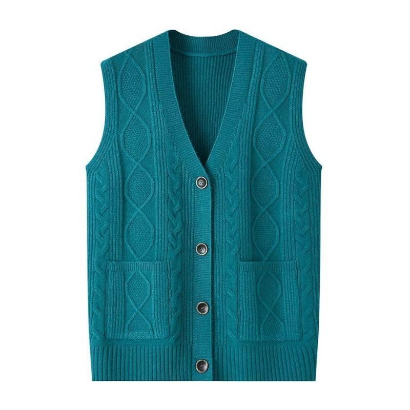 

Мама Весеннее и Осеннее Пальто Бабушкин Свитер Вязаный Кардиган Жилет для Пожилой Женщины 5XL