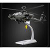1/46 AH-64 Apache Alloy Utility Attack Advanced Helicopter Model Diecasts Metal Fighter Aircraft Model Sound Light Kids Toy Gift