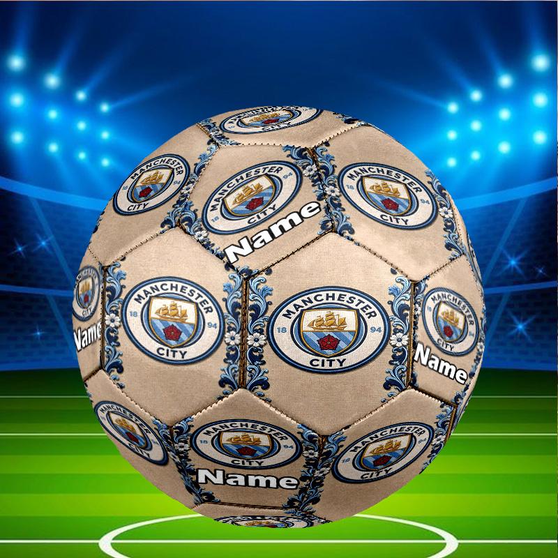 Individueller Name Personalisierter Manchester City FC-A Druck Größe 5 Fußball Training & Spiel Fußball, für Team, Kicken, Geschenk für Fußball-Enthusiasten
