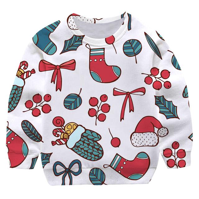 

2025 Новый Рождественский Свитшот с Оленем для Девочек и Мальчиков 4-14 лет Большого Размера Осенний Мультяшный Снеговик Рождественские Детские Топы с Круглым Вырезом 7-8 Years