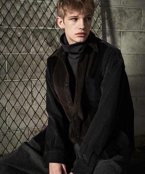 Tener Corduroy Color Scheme Overshirt Black Black/F