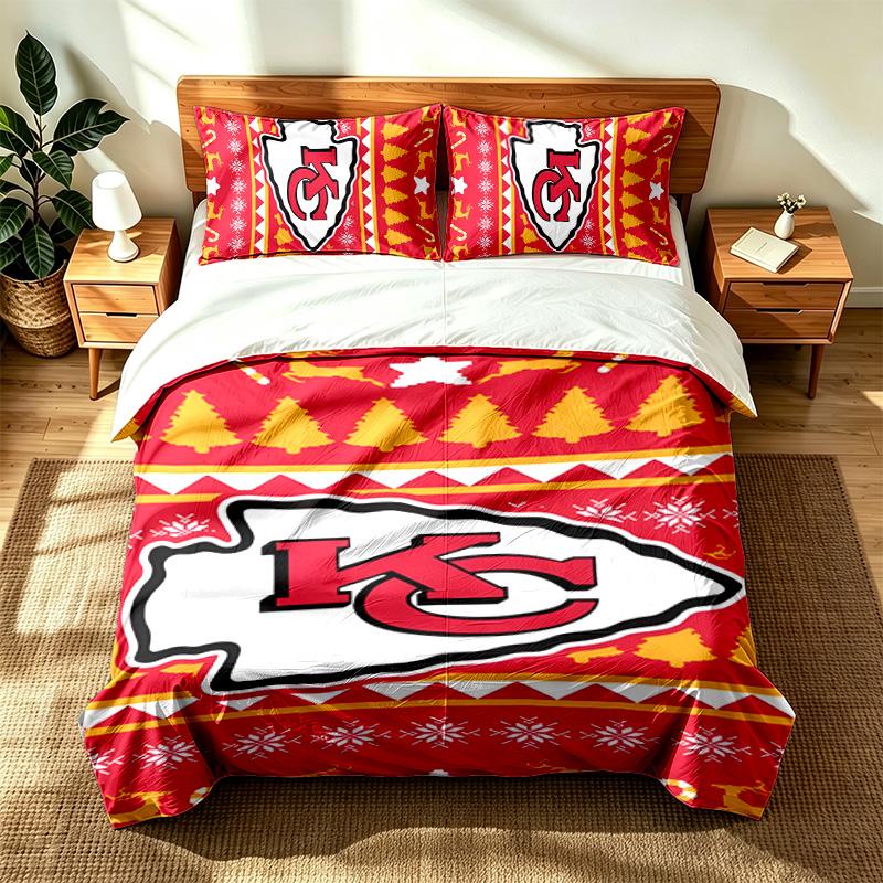 Kansas City Chiefs (23) 3pc Set Suitable for Master Bedrooms Soft and Comfortable an Ideal Gift for Family and Friends Includes One Duvet Cover and Tw