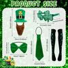 St. St. Patrick's Day Leprechaun Grüne Mütze mit Bart Kostümzubehör Party Kostüm Anzug Hut Fliege Bart Socken Zubehör