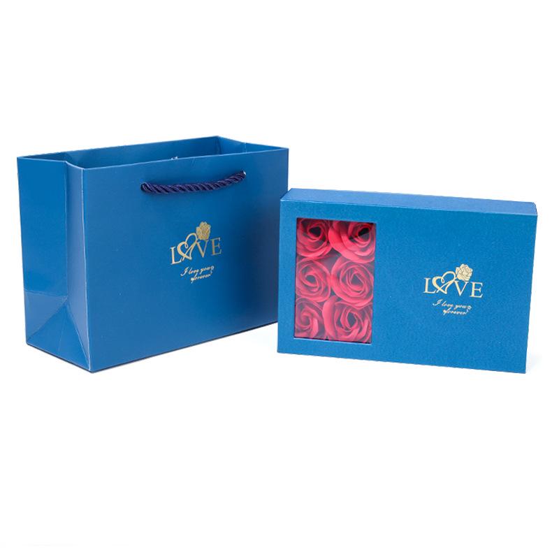 

6-Roses Jewelry Gift Box with Windowed Lid for Rings & Pendants