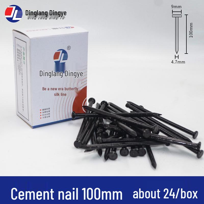 High-Strength Black Steel Nails for Concrete, Picture Hanging & Advertising
