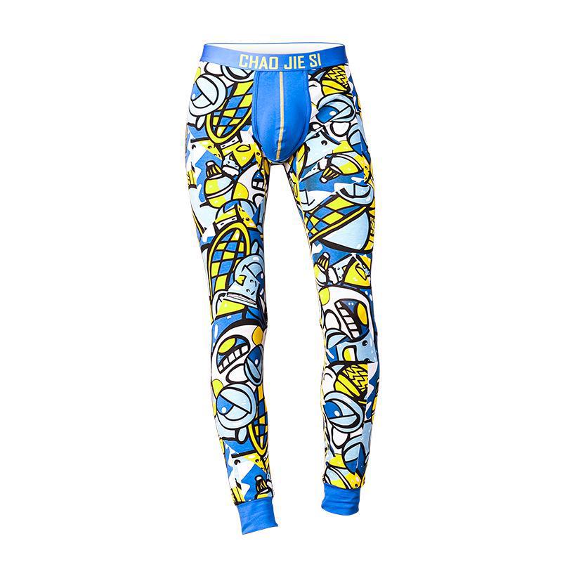 

Chaojies Men s Slim Fit Autumn Leggings - Warm, Thin, Sexy Printed Pants for Autumn and Winter XXL синій