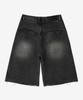Aetityudeuaetityudeu Aa Curved Line Washing Bermuda Denim Pants Black