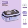 1200ML Portable Cartoon Bento Boxes with Fork and Spoon Microwave Fresh Salah Fruit Lunch Box Picnic Food Storage Containers