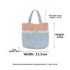 New Canvas Material Splice Lace Handbag Large Capacity Lightweight Tote Bag Splice Lace Design Canvas Lunch Bag Commute