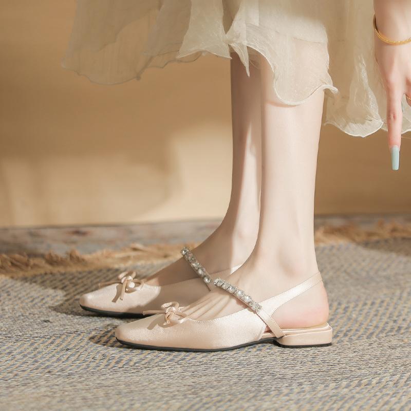 Cowhide Version~ 2025 Low-heeled Fashion Sandals Outer Wear 2025 New Summer Square Head Thick Heel Versatile Medium Heel Women's Shoes