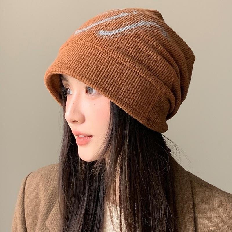 Autumn Hat Women's Baotou Hat Warm Ear Protector Wool Knitted Hat Stacking Hat