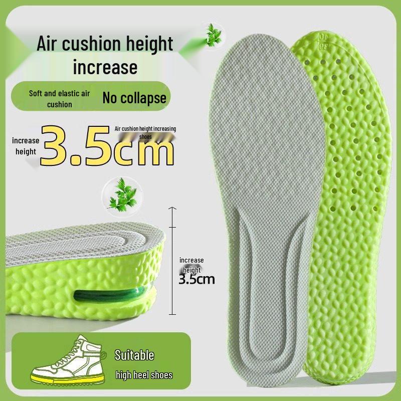 Anti-Odor Air Cushion Height Increasing Insoles for Men & Women – Thick, Non-Collapsing, Invisible Elevation Pads