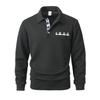Autumn New Casual Sports POLO Shirt with Zipper Lapel Color Blocking for Men Long Sleeves Tops