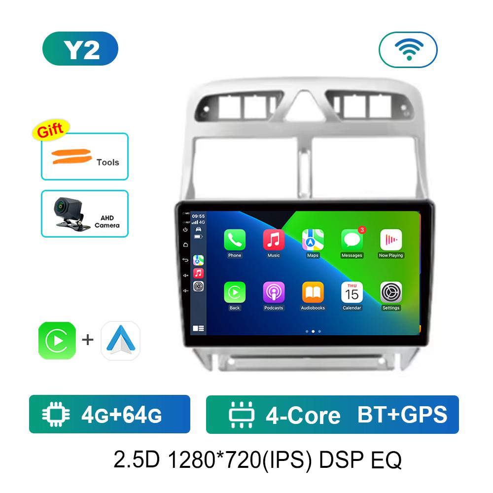 9 Inch Car Radio Multimedia Player Android for Peugeot 307 307CC 307SW 2004 - 2013 GPS 4G Carplay BT Split Screen Auto Tools