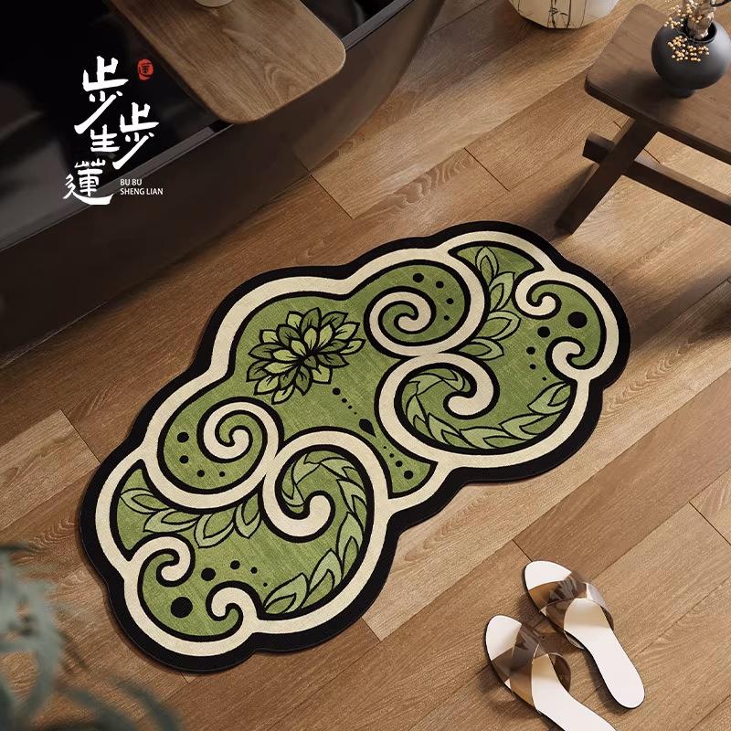 Bathroom Floor Mat Absorbent Quick Drying Foot Mat Shaped Bathroom Door Wear-resistant Carpet