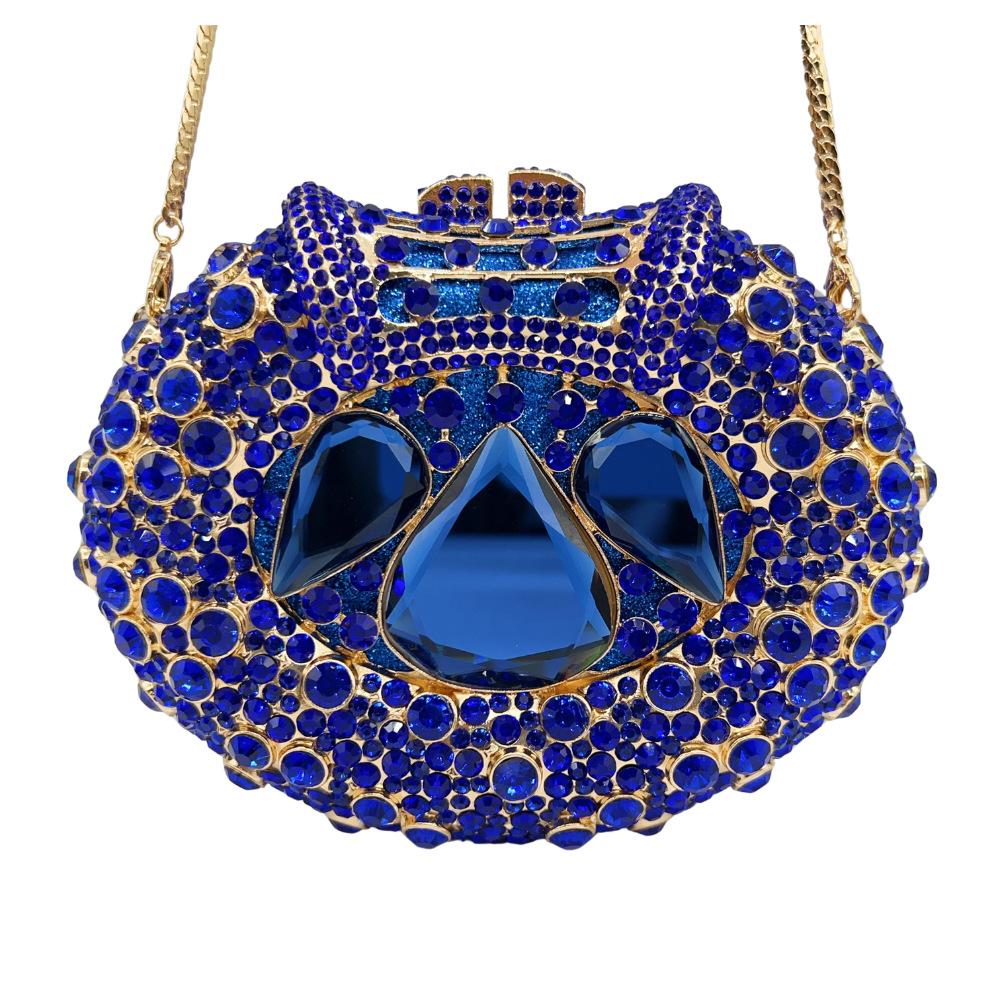 

Large Stone Evening Bags Clutches WHTUOHENG Rinestones Clutches Bags Party Bridal Purses Lady Handbags Minaudiere Clutch Bag 16.3cmX12.5cmX6cm синий