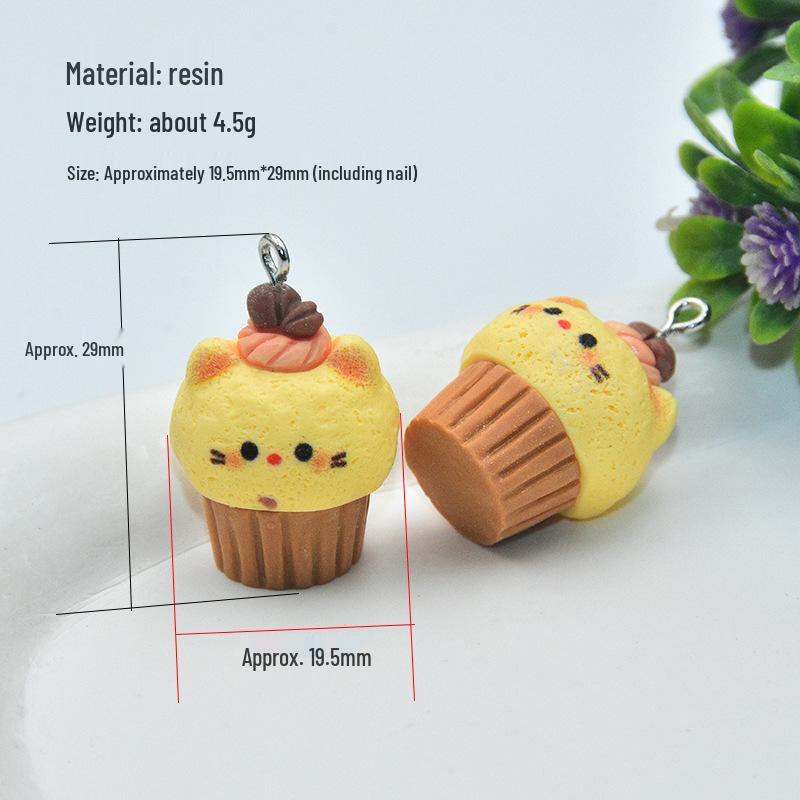 Adorable Kitten Cupcake Resin Pendant for DIY Earrings & Keychains