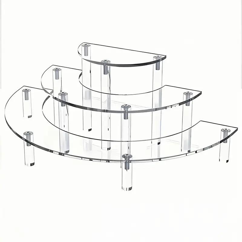 3-Tier Acrylic Display Portable Countertop Organizer Transparent Multi-Layer Storage Box for Home Decor,Dressing Table Storage