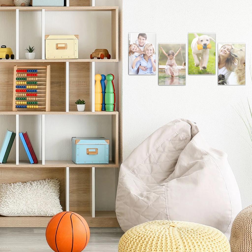 6Pcs Acrylic Picture Frames For Wall 10X15cm Clear Photo Frame Stand For Pictures Decor Self-Adhesive Poster Wall Frames