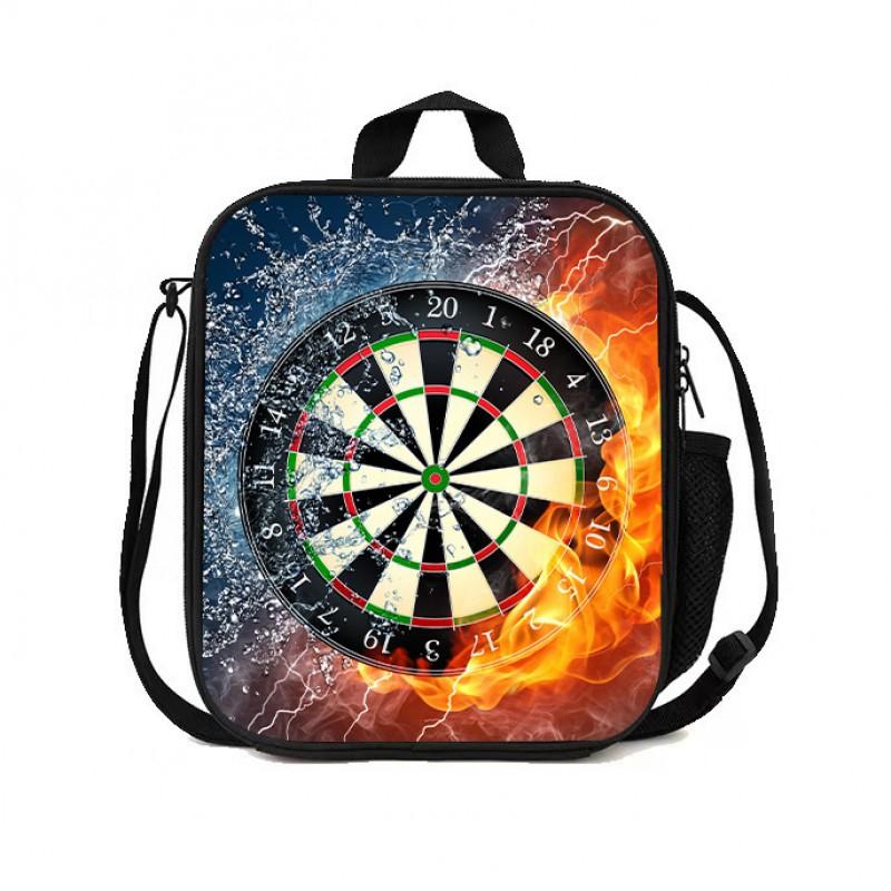 Kids Lunch Bag With Football Basketball Print - Lightweight School Backpack Elementary Students Nylon Insulated Lunchbox Tote