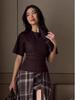 Women's Solid Color Cinched Waist Round Neck Cotton T-Shirt – Casual Short Sleeve Top (2026)