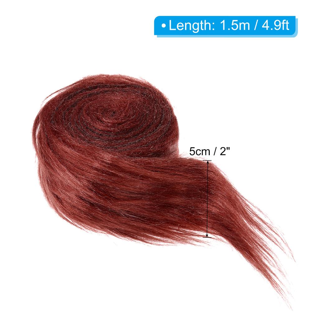 4.9ft x 2 in Faux Fur Fabric Roll, Plush Precut Strips for DIY Craft Christmas Decoration Cosplay Costume
