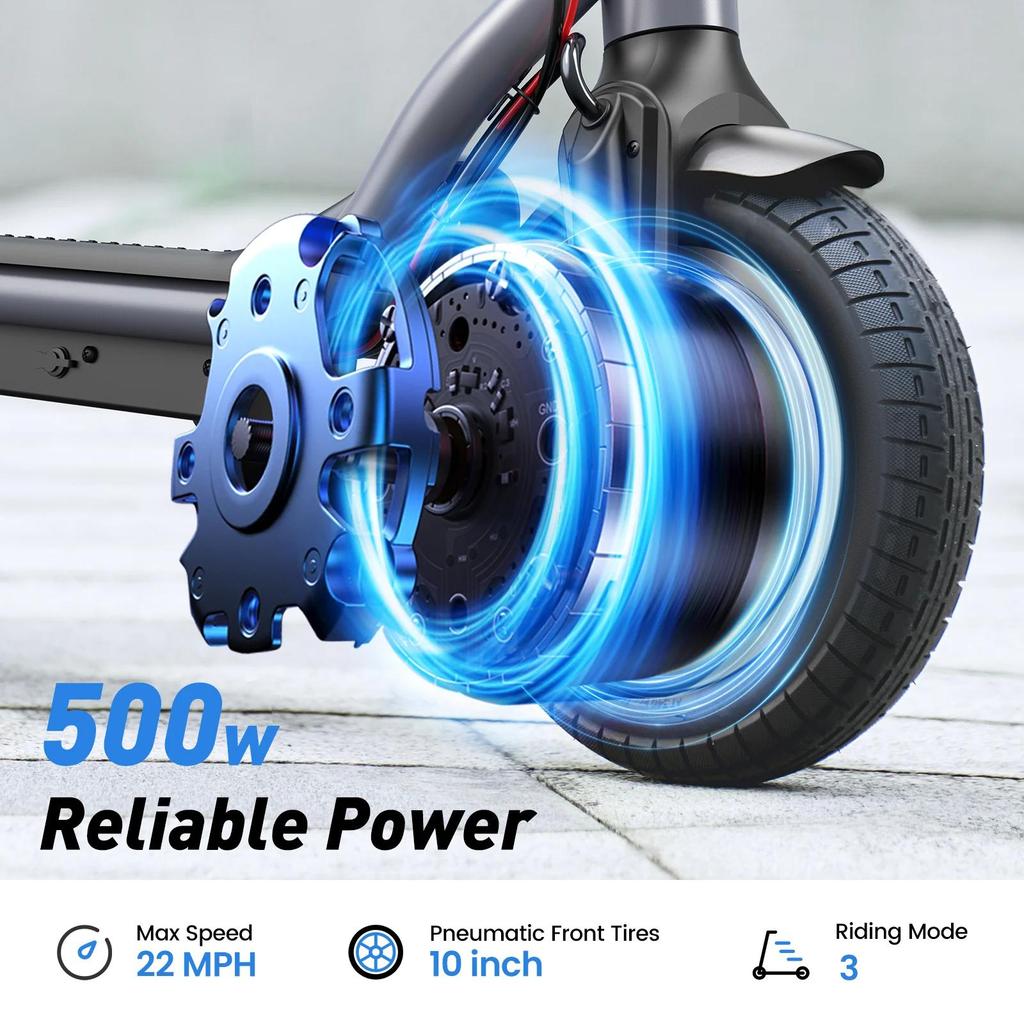 iScooter W6 Foldable Electric Scooter - 500W Motor, 30km Range, 10" Tires & Voltix App for Urban Commuting