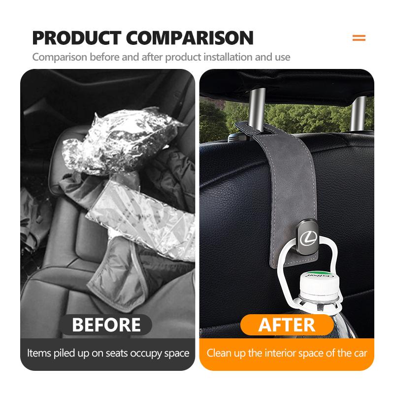 Suede Multifunction Portable Car Seat Hook Storage Hanging Hanger For Lexus CT ES GS NX IS250 RX350 IS200 LX570 UX250h CT200hJT3 
