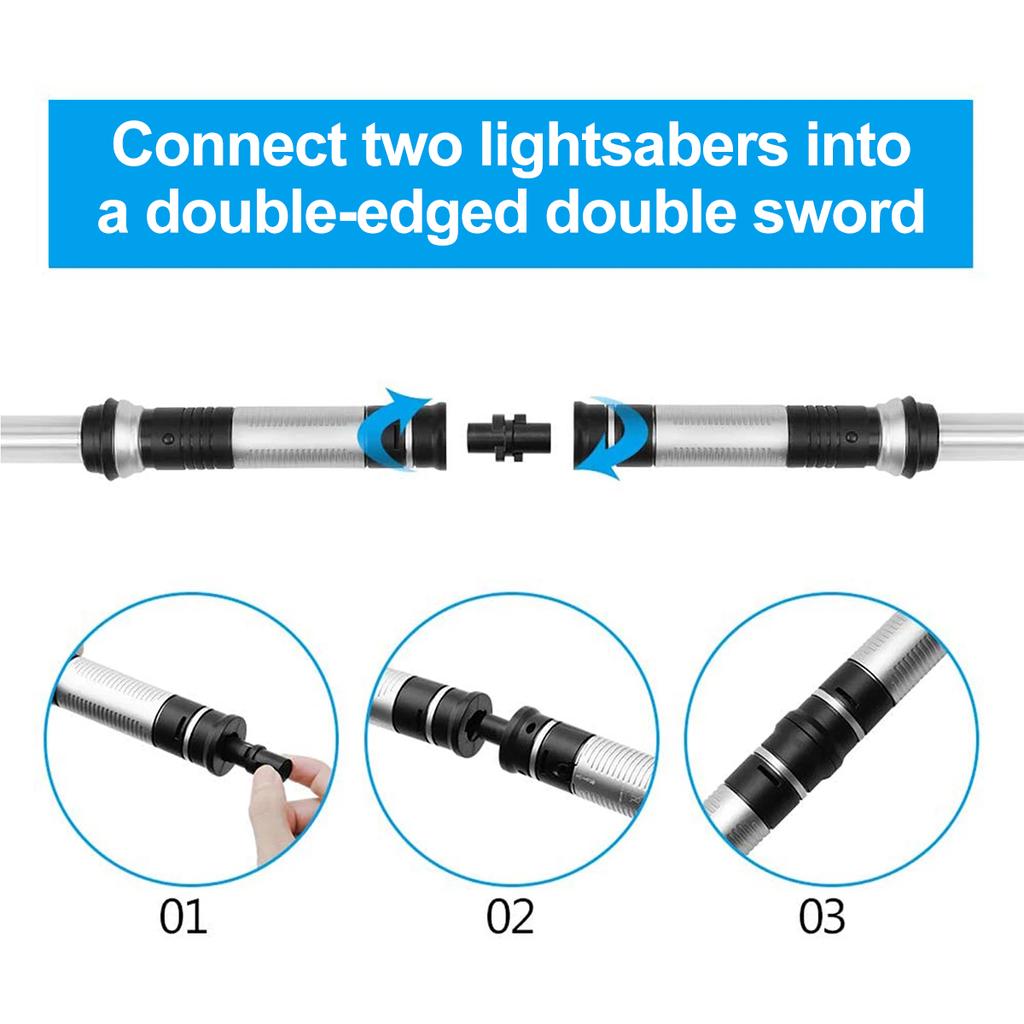 2er-Set einziehbare Kinder-Lichtschwerter, 2-in-1-Lichtschwert mit 7 Farbwechseln, ideales Geschenk für Halloween, Geburtstag oder Weihnachten