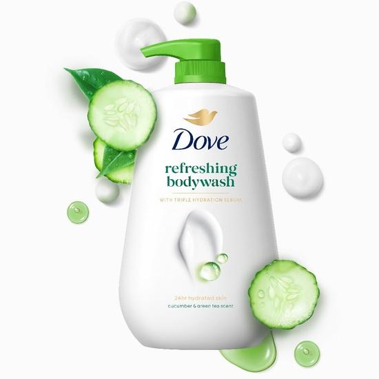 DOVE Osvěžující sprchový gel s trojitým hydratačním sérem, 800 ml